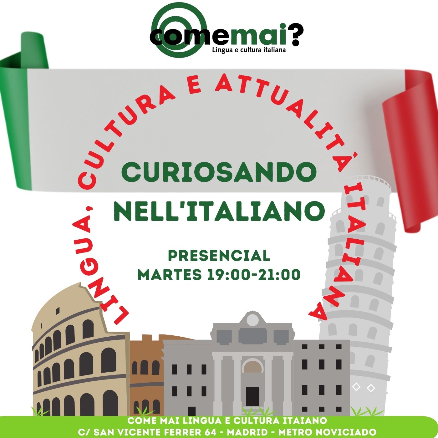 Curso de conversación en italiano y cultura italiana