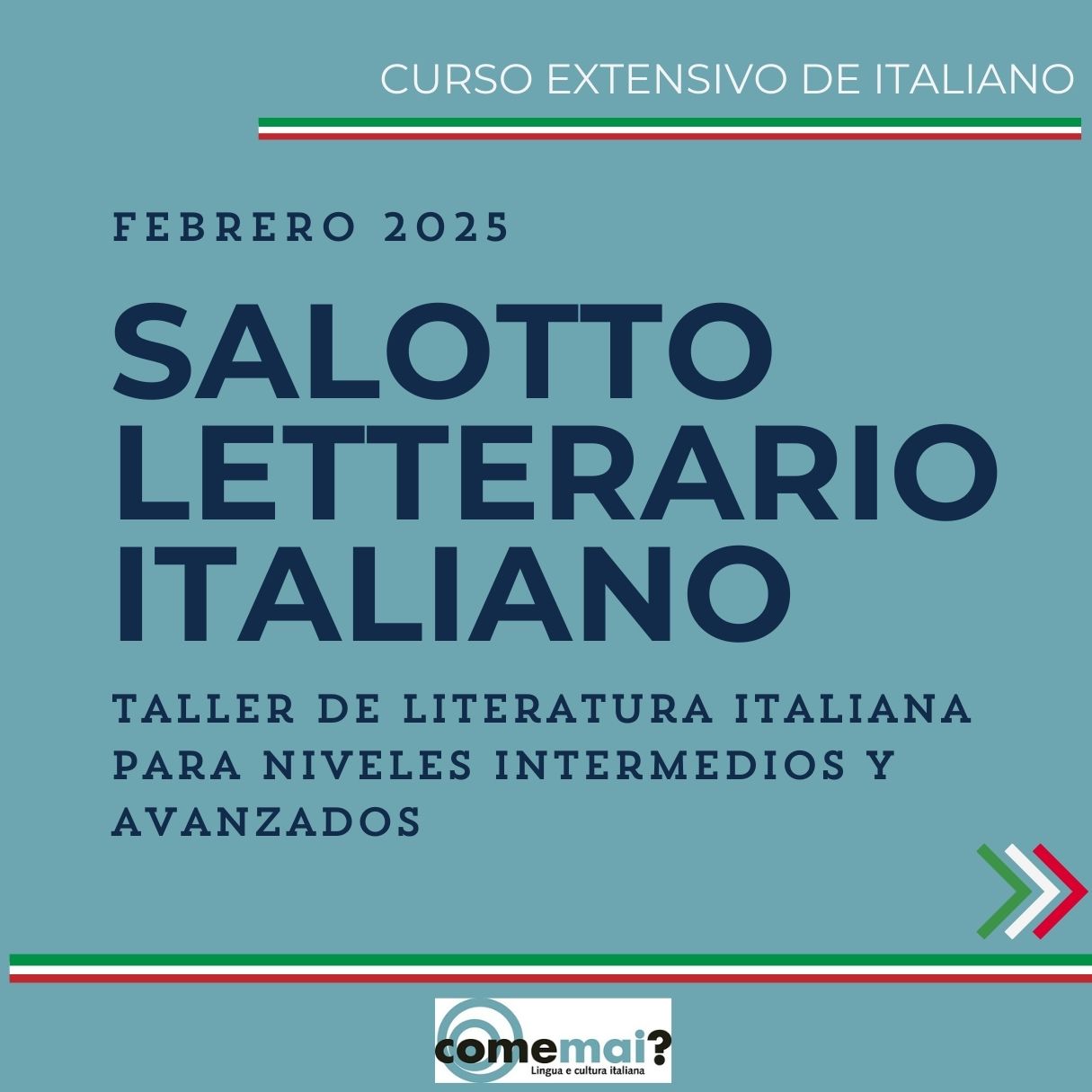 Grafica del curso de conversación en italiano de la academia come mai, curso conversación online y en Madrid