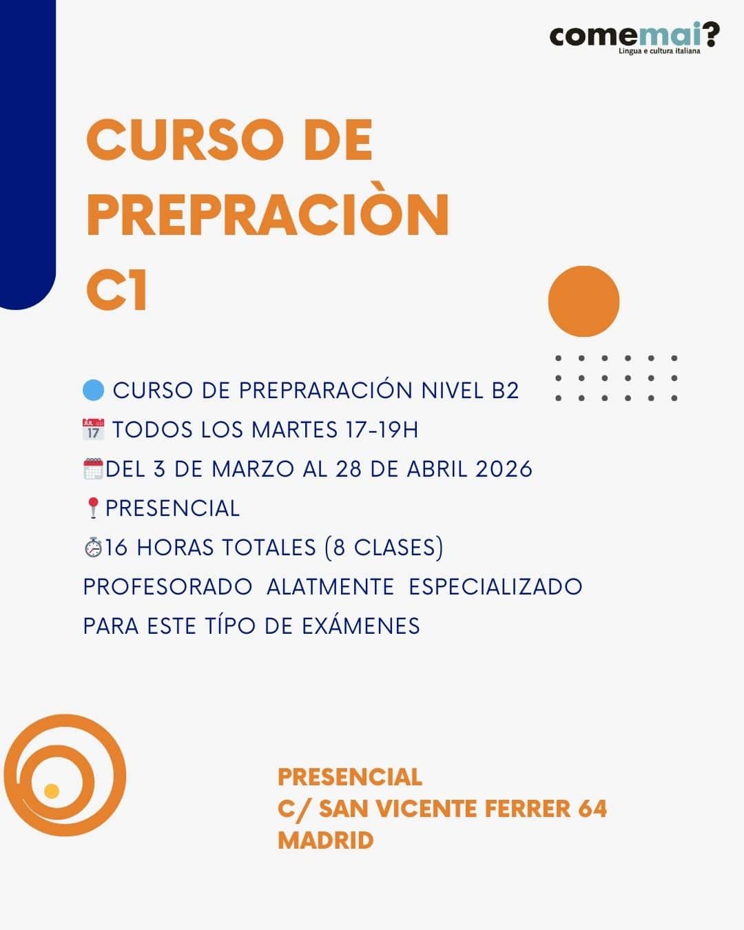Curso preparación exámenes oficiales italiano plida, cils,celi